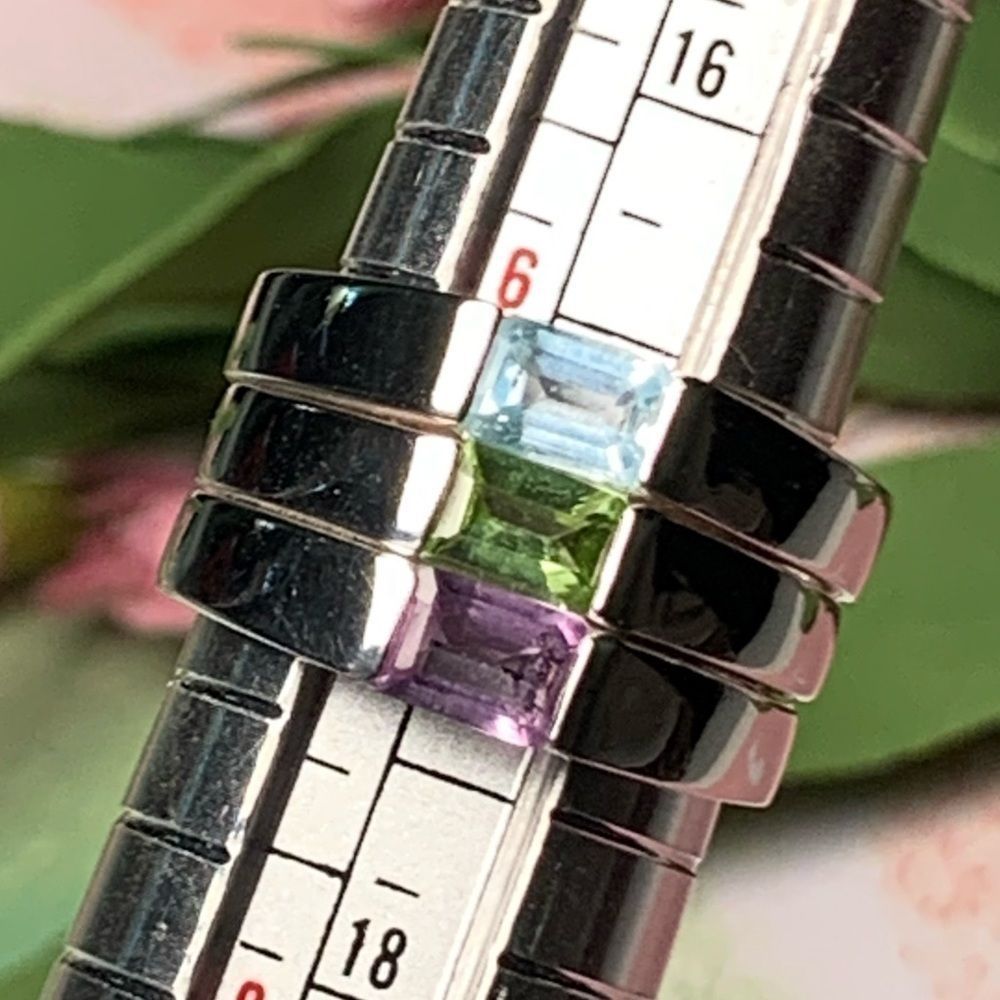 Set of 3 Classic Gemstone Rings